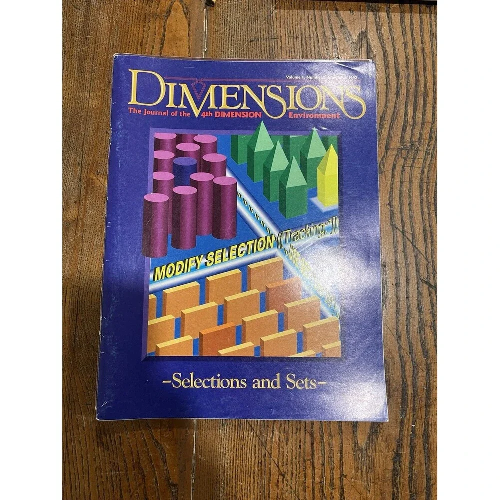 Vintage DIMENSIONS 4th Dimension (4D) Database Journal 1992 Set Vol 1 #1-4 Lot